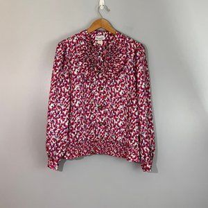 Vintage Blouse w/ Pleated Fan Detail and Elastic Waist